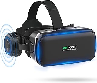 XWP Casque VR 3D Pour Téléphone, Lunettes De Réalité Virtuelle (VR) Avec Écouteurs, Lentilles HD, Pour iPhone & Android (4,7–6,8