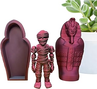 Générique Décoration Sarcophage | Figurines Égyptiennes De Momie | Artéfact Imprimé en 3D avec Articulations Mobiles et Sarcophage pour Présentation Décorative de Collection Bureau ou Maison