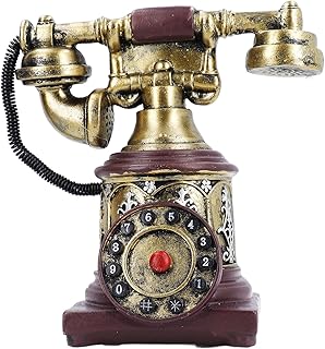 Statue de Téléphone Rotatif Vintage, Modèle de Téléphone Décoratif Rétro pour la Maison, Le Bureau, Le Bar, Le café, Les Accessoires de Cinéma avec Collection de Figurines