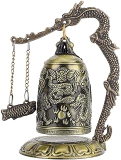 Vintage Dragon Bell, petite cloche de dragon en bronze sculpté pour décoration Feng Shui Ornement à collectionner pour décoration d