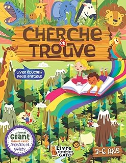 Cherche et trouve géant Animaux livre éducatif enfant 3-6 ans: Livre de jeux et d